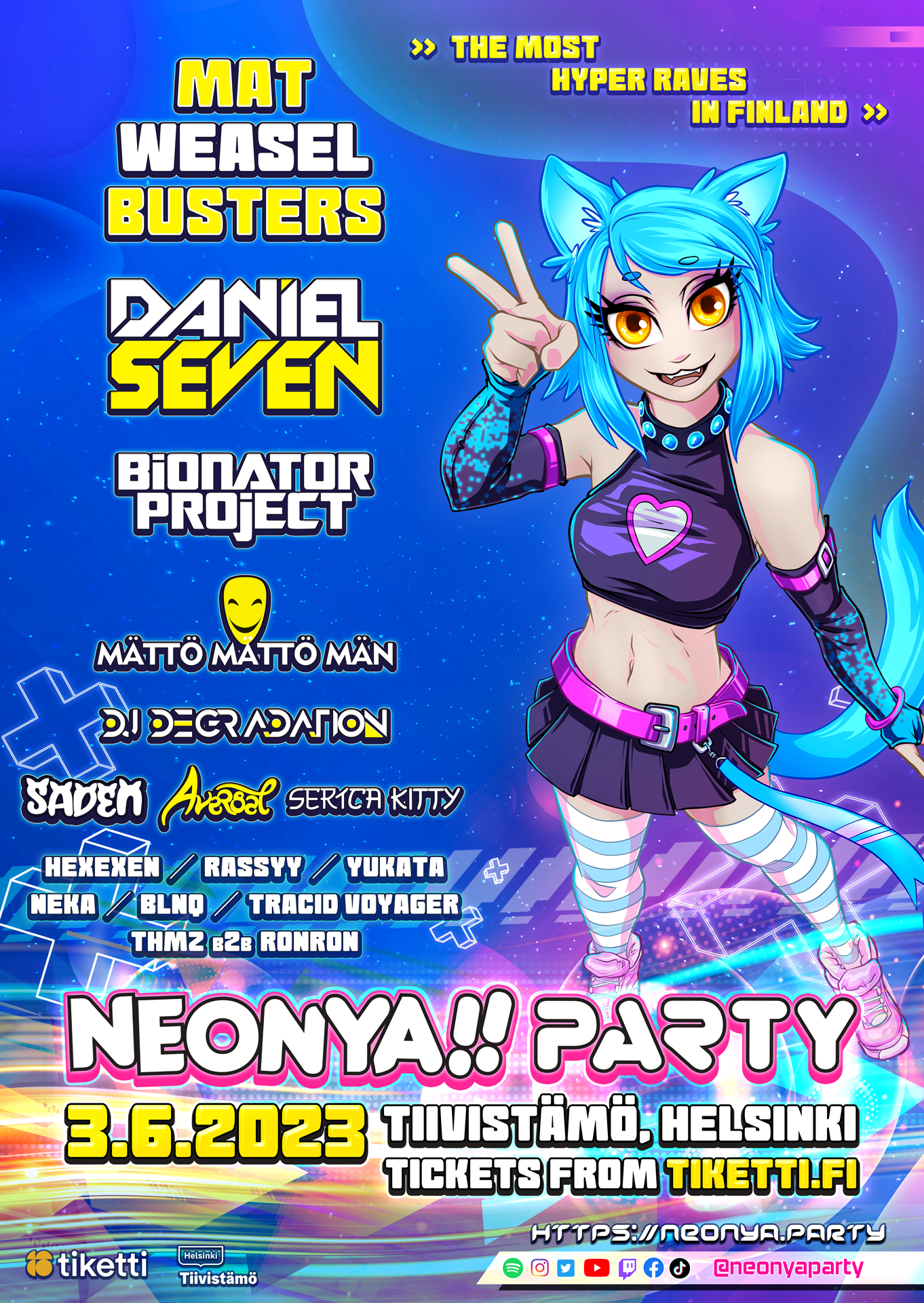 Neonya!! Party: Hardcore Heat 3.6.2023 at Tiivistämö, Helsinki